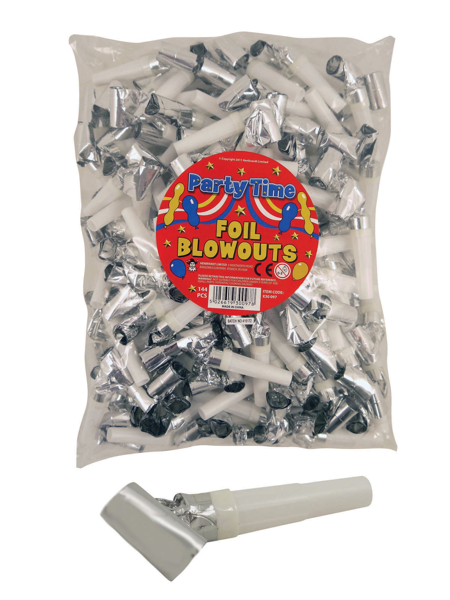 Blowouts Silver (1 Gross = Bag)