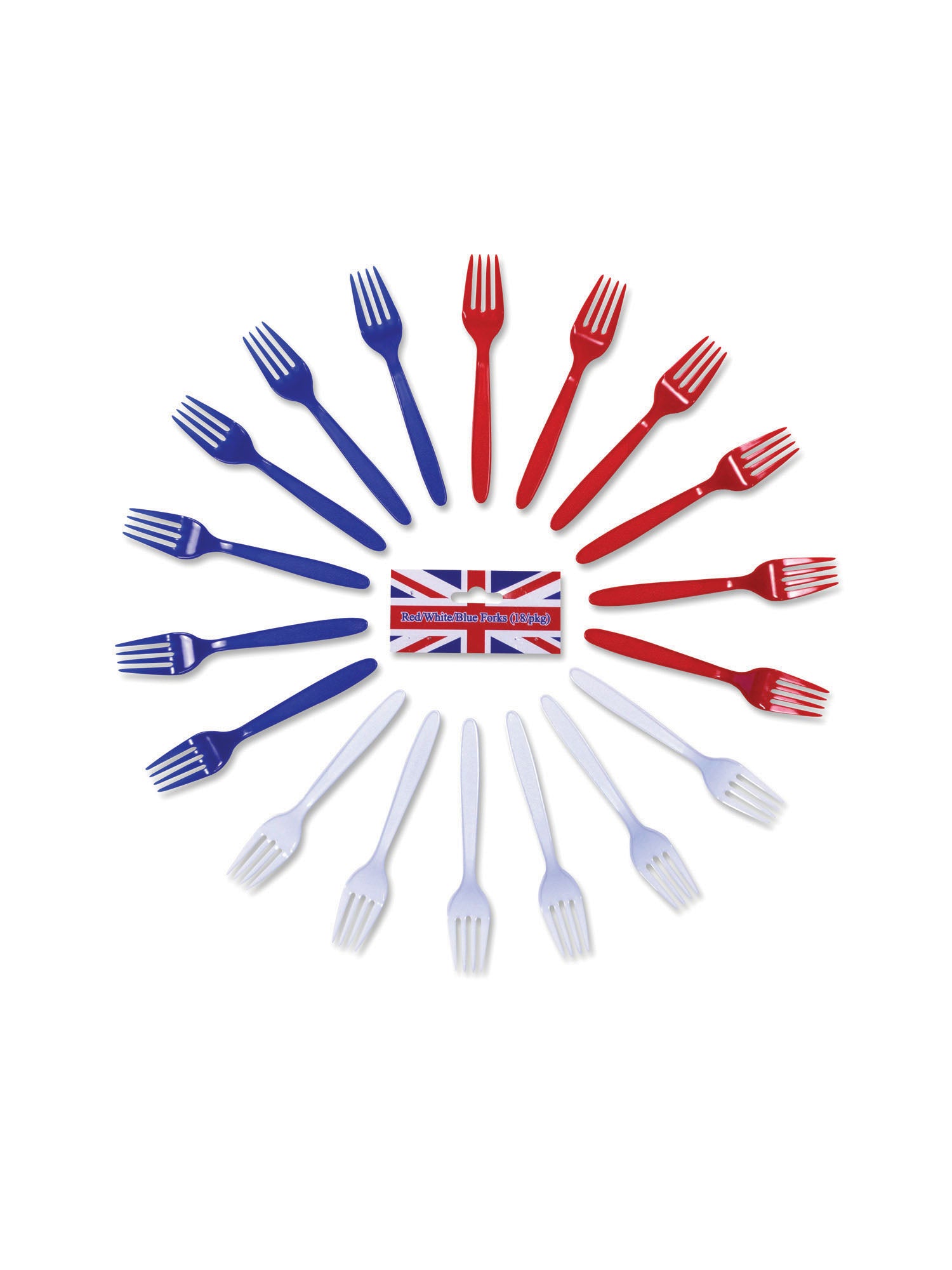 Red/White/Blue Forks (18 Pkt) ***