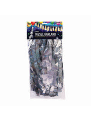 Balloon Tassels Lge Slvr Holographic 1