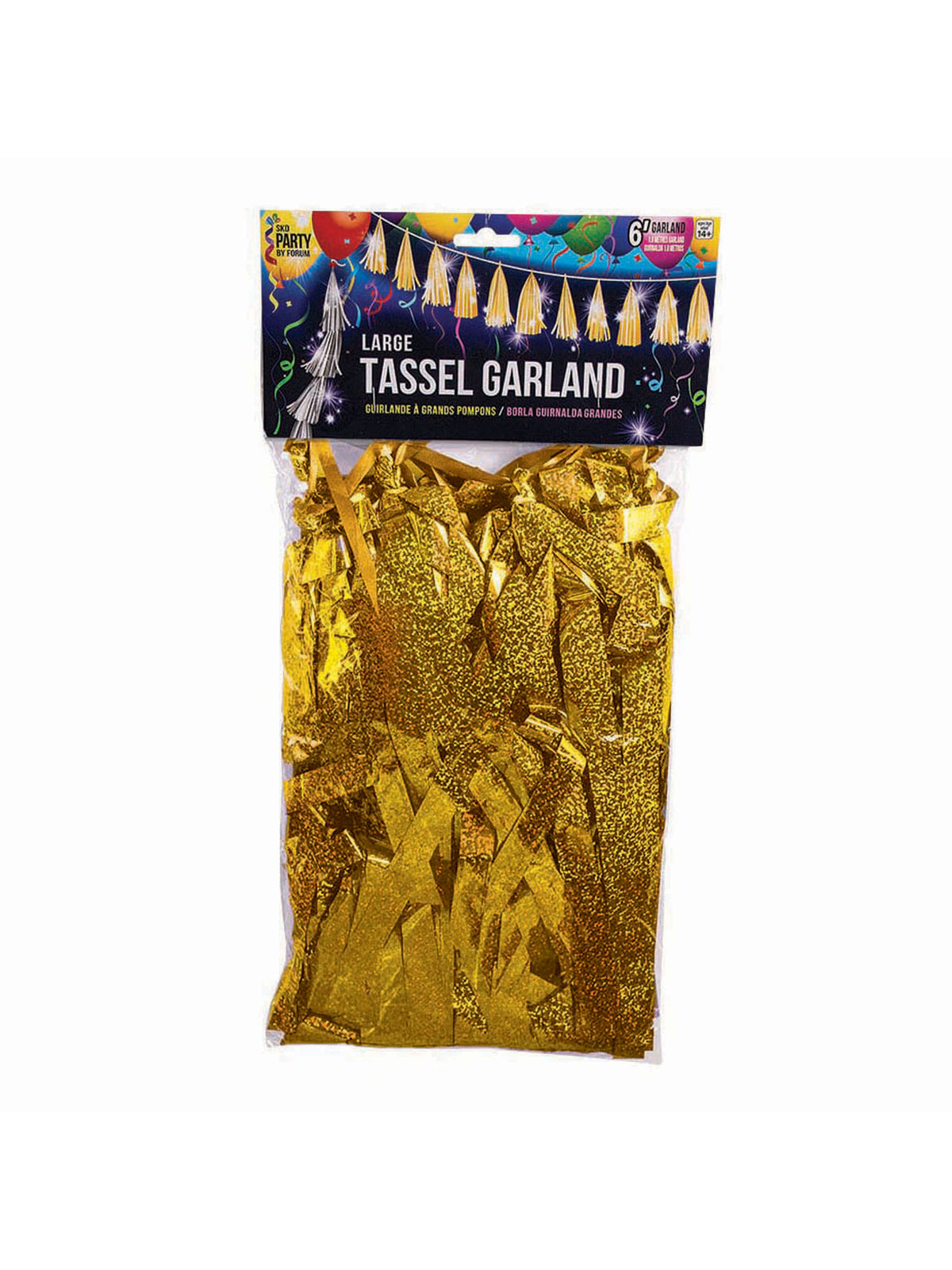 Balloon Tassels Lge Gold Holographic 1