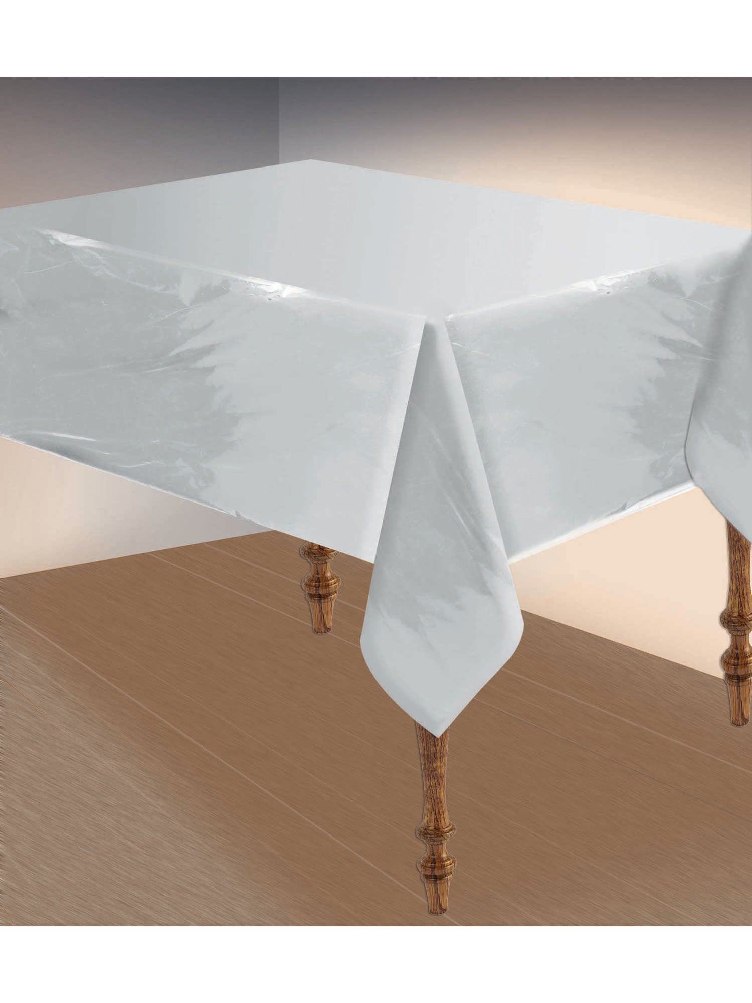Silver Metallic Table Cover? 135 X 270 Cm