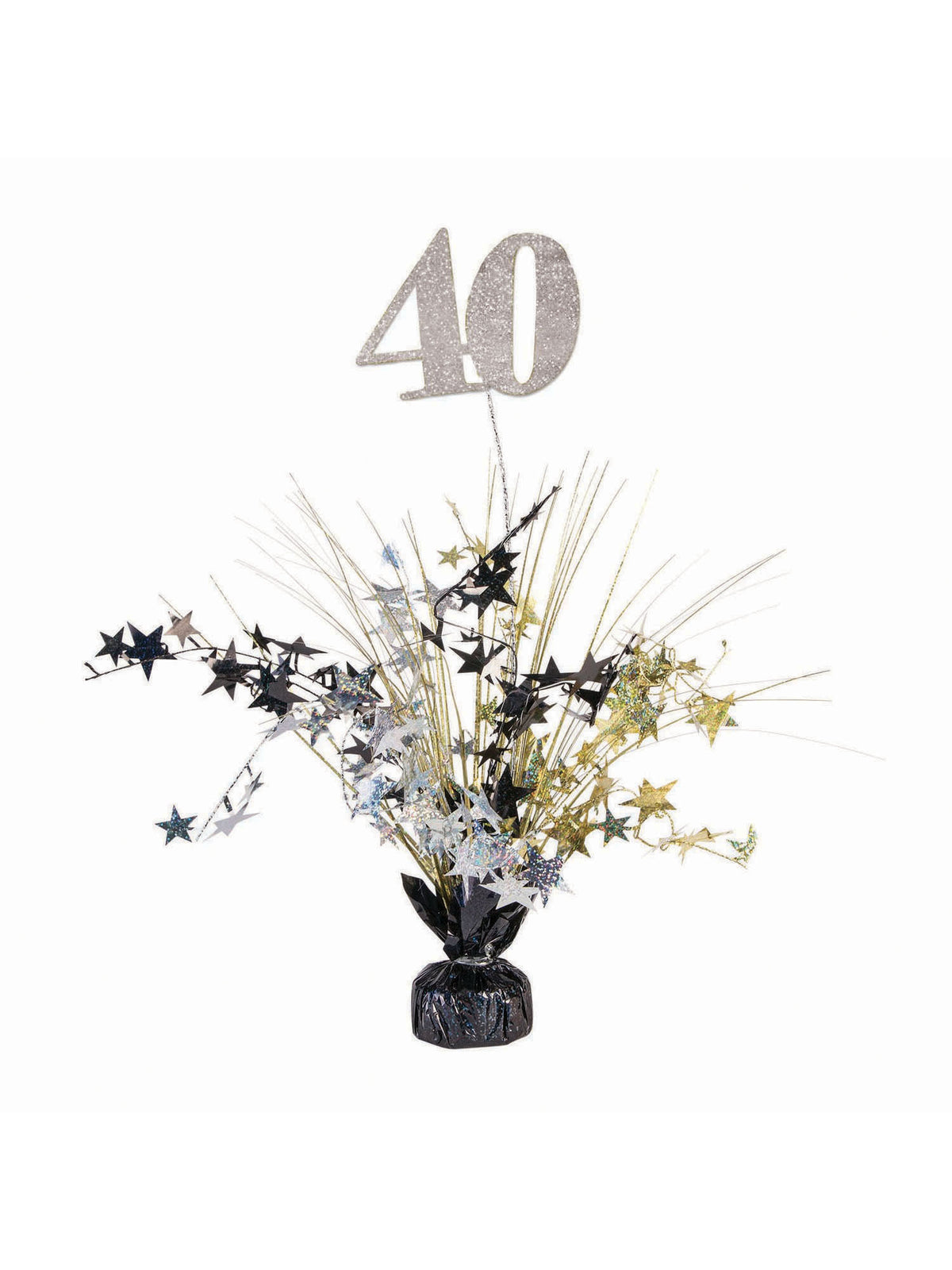 Balloon Wght 40 Gld Slv Blk Holograph 1