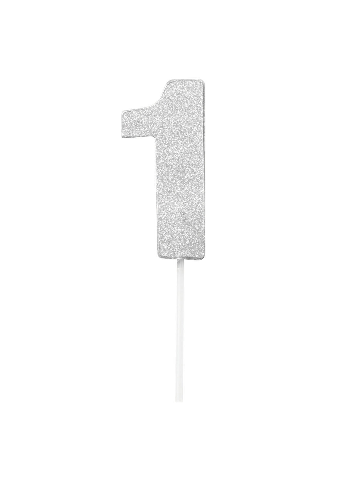 Diamond Cake Toppers Silver No. 1 1