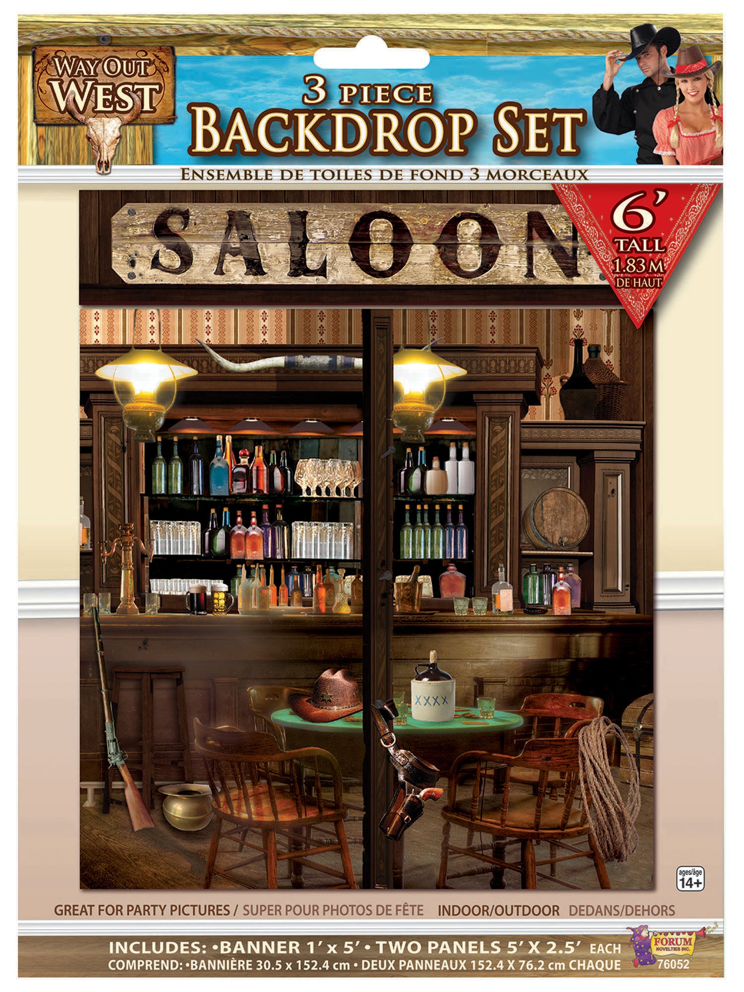 Way Out West-Back Drop Set/3Pc/6'Tall