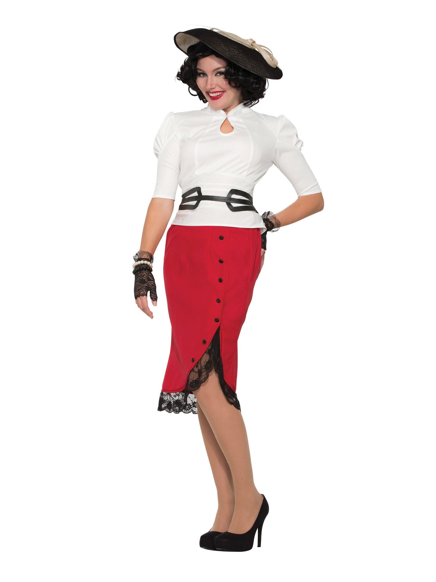 1940s Pencil Skirt Red 1