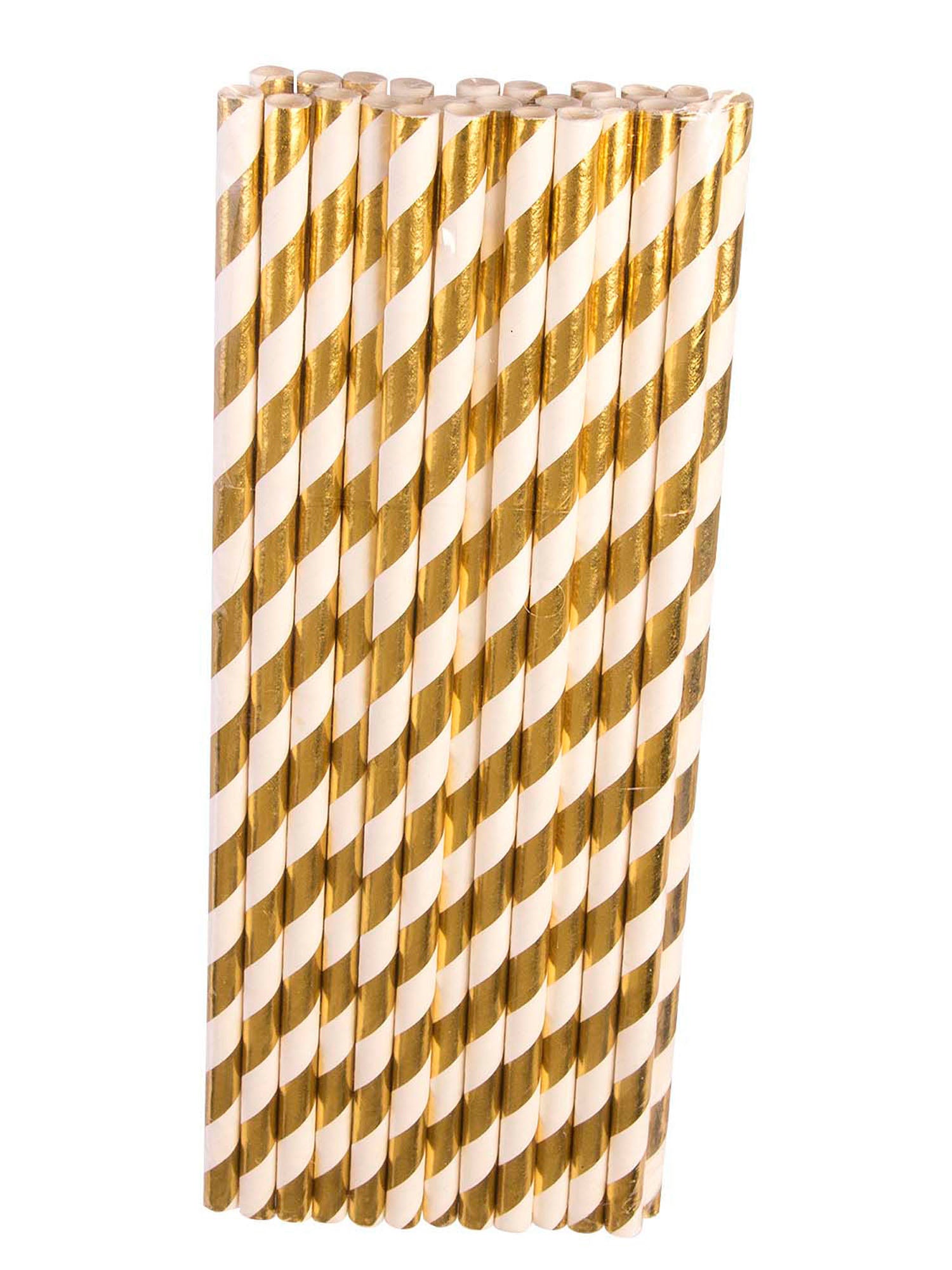 Gold/White Paper Straws ( 24 Pack)