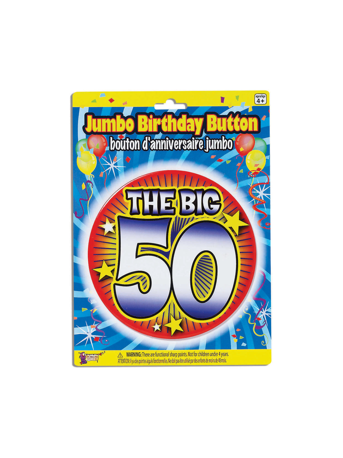 50th Birthday Jumbo Button Pin 1