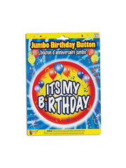 Birthday Jumbo Button Pin My Bday Red