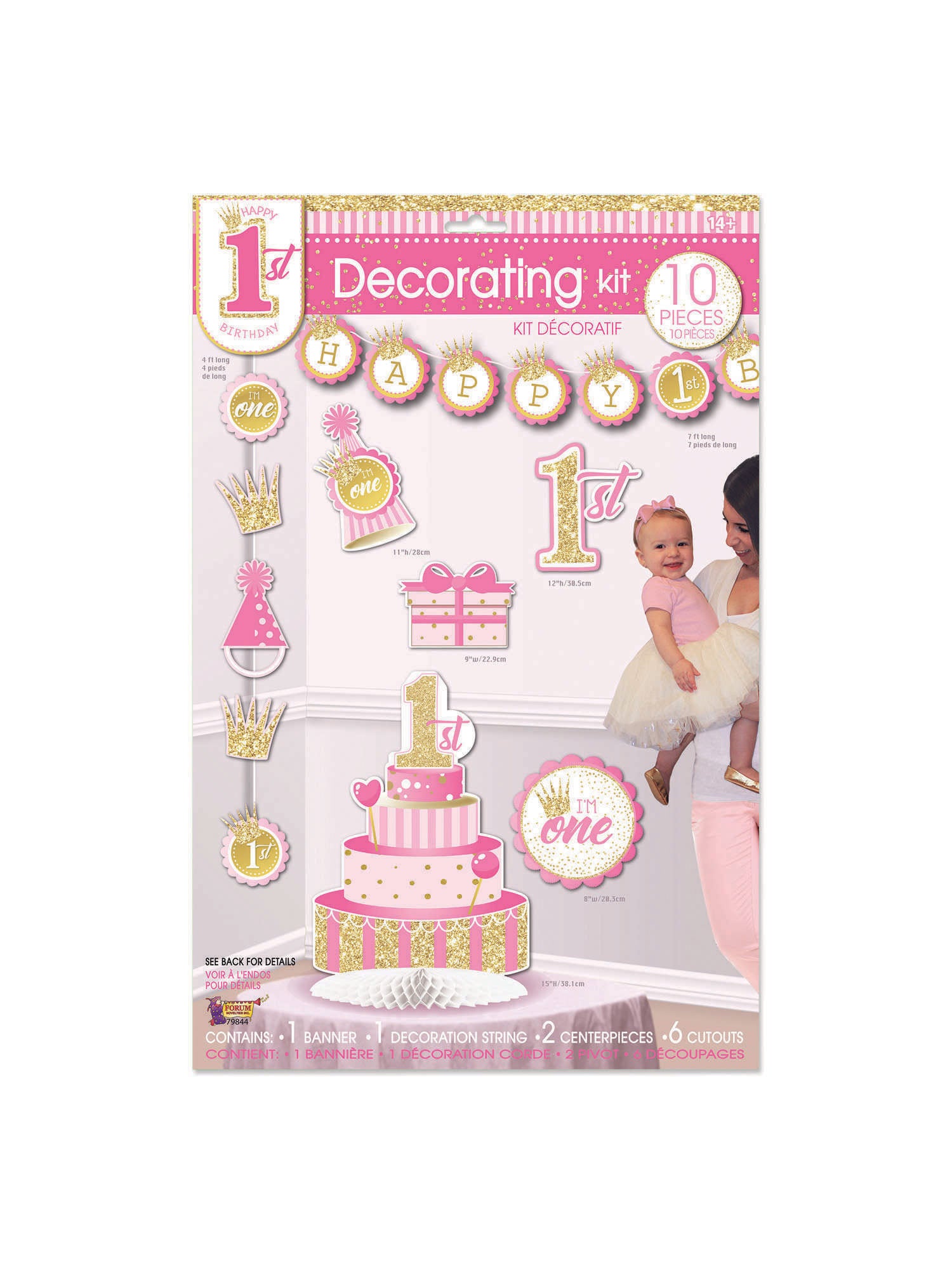 Birthday (1st) Girl Decor Kit