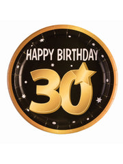 30th Birthday Paper Plates 9"( 8 in pkt) 1