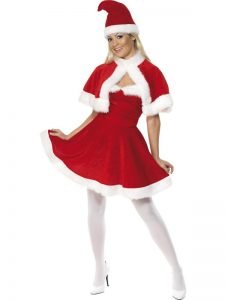 Miss Santa Costume, With Hat & Cap