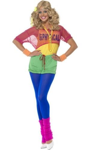 Let's Get Physical Girl Costume, Multi-Coloured