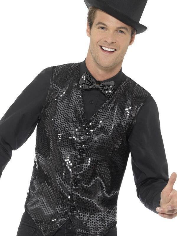 Sequin Waistcoat, Black