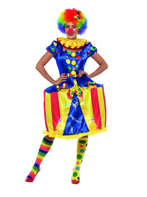 Deluxe Light Up Carousel Clown Costume - Fancy Dress Town, Superheroes 