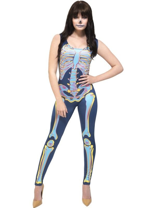 Fever Sexy Skeleton Costume Fancy Dress Town Superheroes