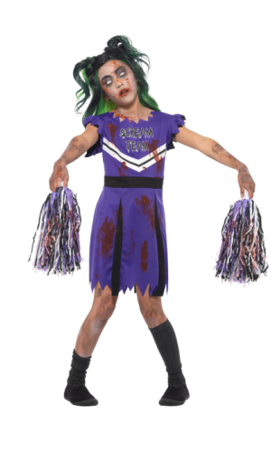 Dark Cheerleader Costume, Purple & Black