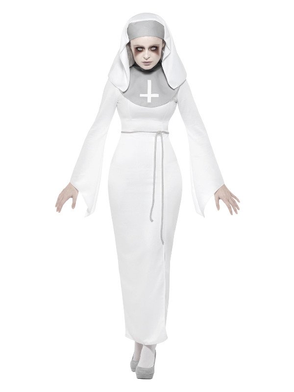 Haunted Asylum Nun Costume, White - Fancy Dress Town, Superheroes ...