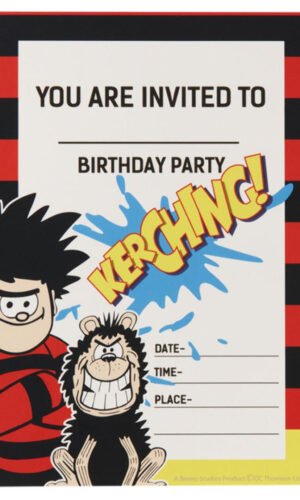 Beano Tableware Party Invitations x8