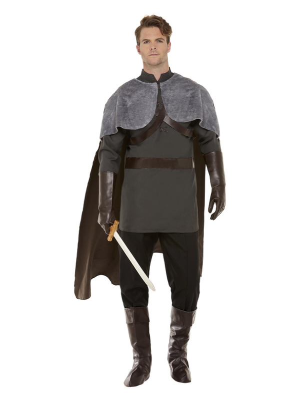 Deluxe Medieval Lord Costume Grey Fancy Dress Town Superheroes