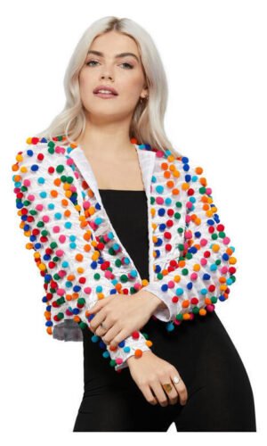 Fever Pom Pom Festival Jacket, Rainbow