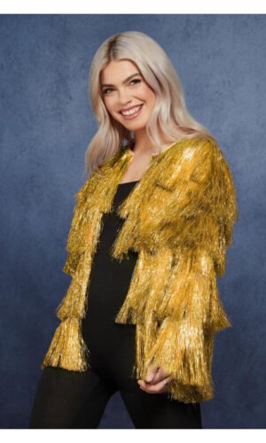 Fever Tinsel Festival Jacket, Gold