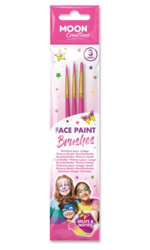 Moon Creations Face Paint Brushes, Pink
