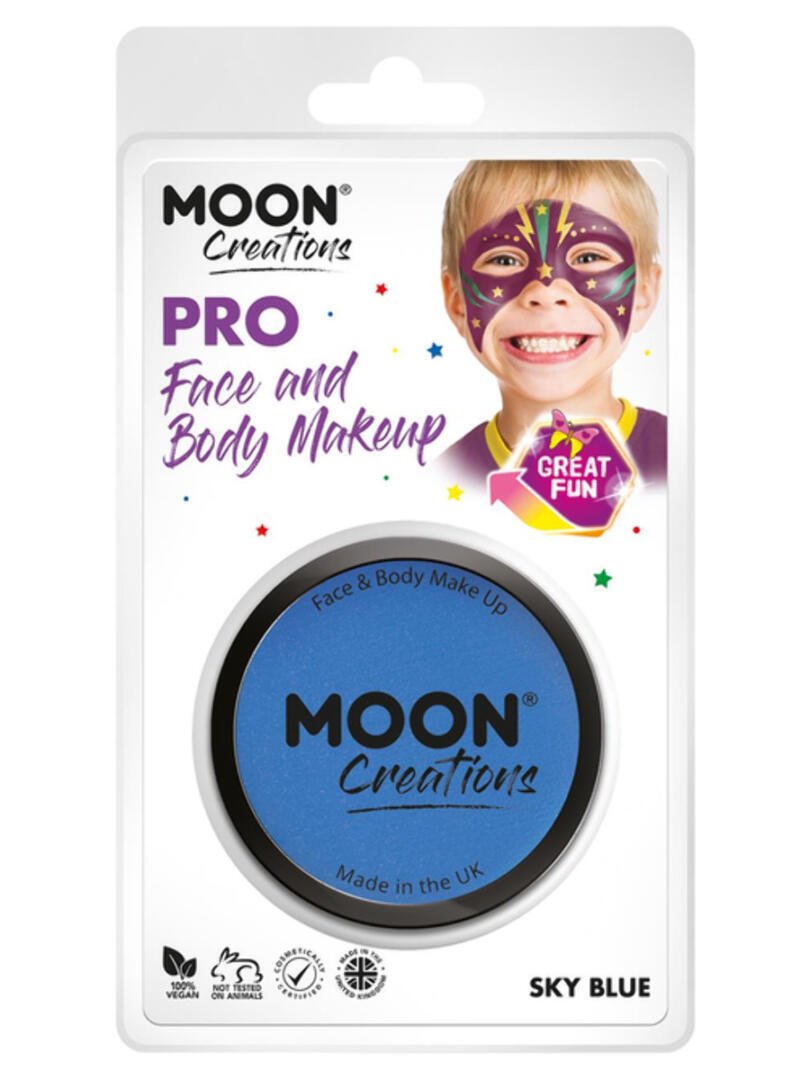 Moon Creations Pro Face Paint Cake Pot, Sky Blue