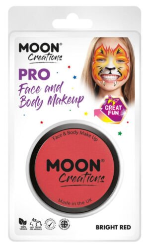 Moon Creations Pro Face Paint Cake Pot, Bright Red