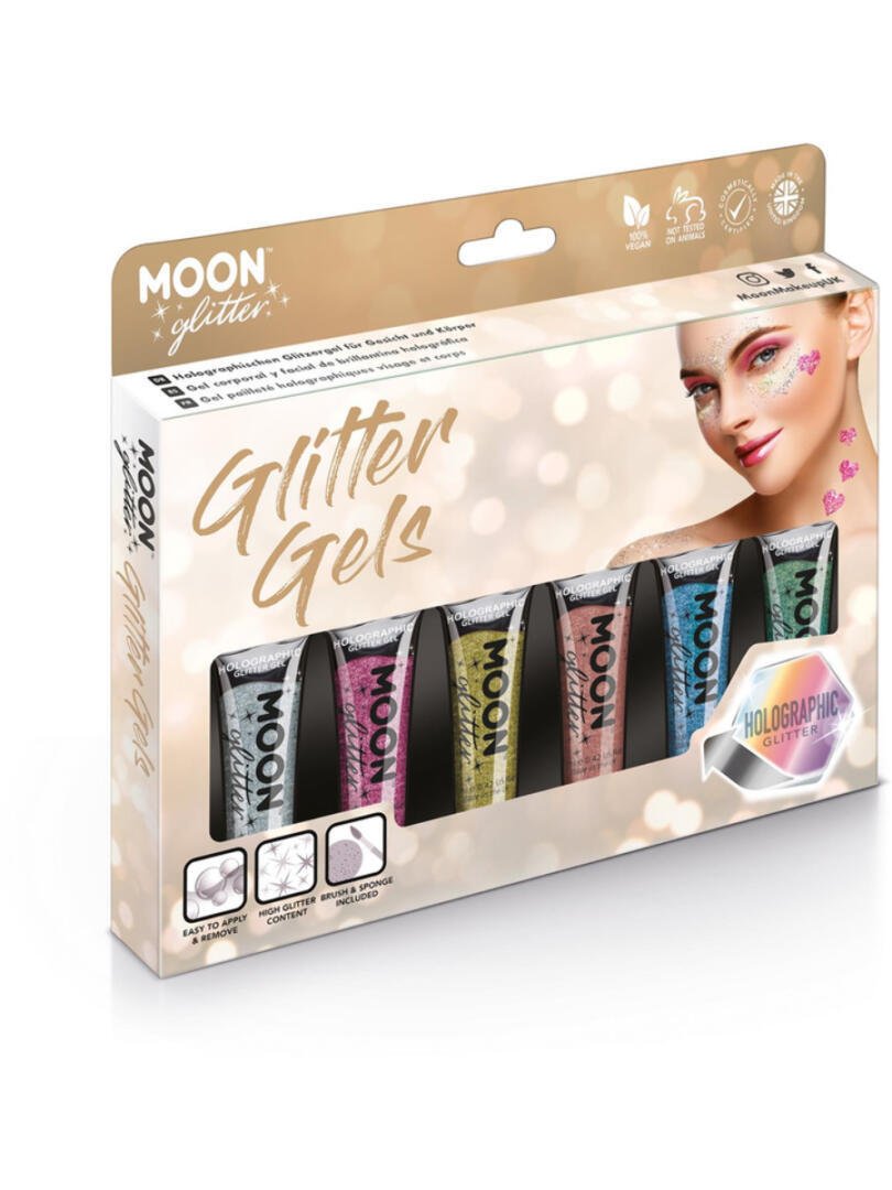 Moon Glitter Holographic Fine Glitter Gel,Assorted