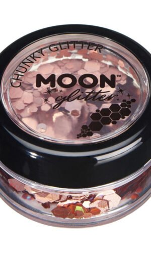 Moon Glitter Holographic Chunky Glitter, Rose Gold