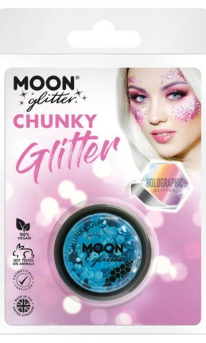 Moon Glitter Holographic Chunky Glitter, Blue