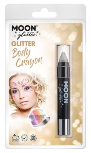 Moon Glitter Holographic Body Crayons, Silver