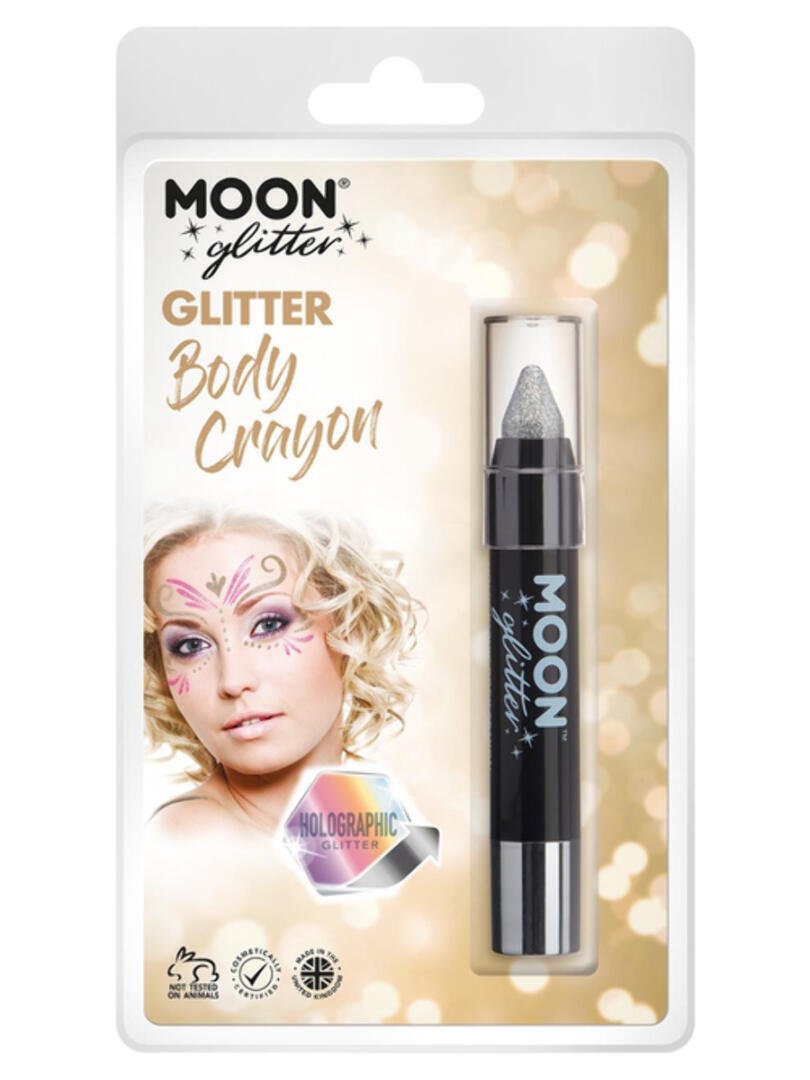 Moon Glitter Holographic Body Crayons, Silver