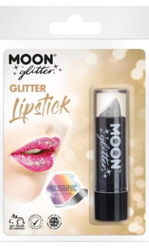 Moon Glitter Holographic Glitter Lipstick, Silver