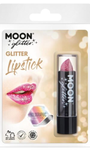 Moon Glitter Holographic Glitter Lipstick, Pink