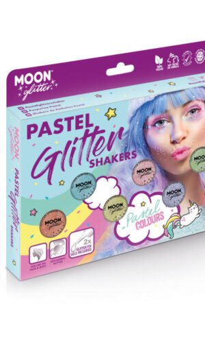 Moon Glitter Pastel Glitter Shakers, Assorted