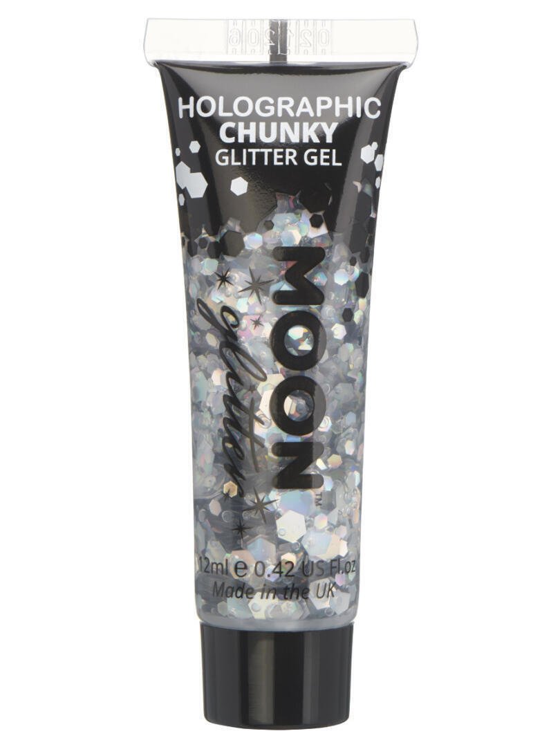Moon Glitter Holographic Chunky Glitter Gel,Silver