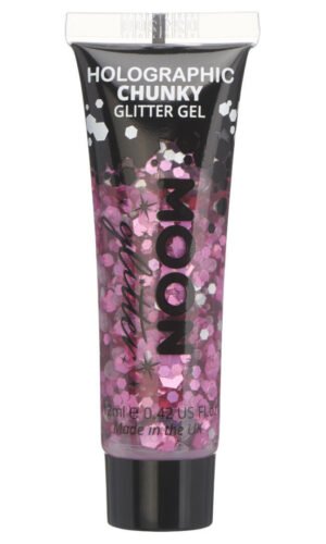 Moon Glitter Holographic Chunky Glitter Gel,Pink