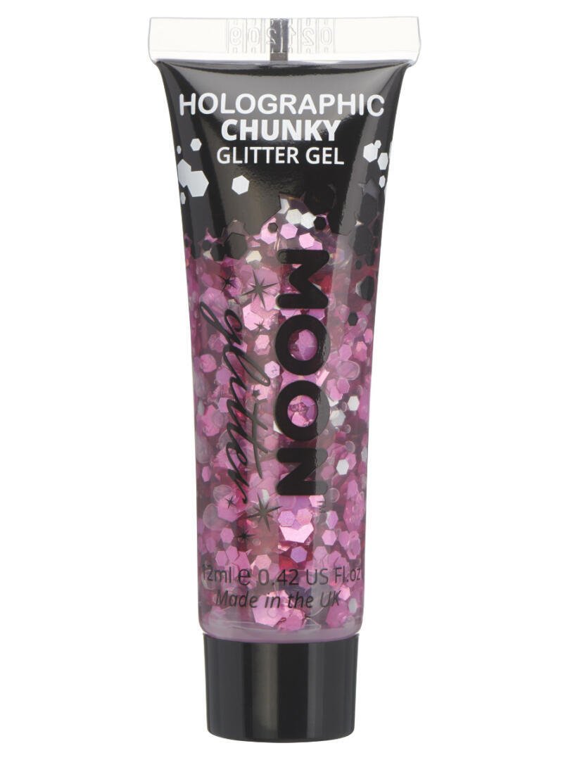 Moon Glitter Holographic Chunky Glitter Gel,Pink