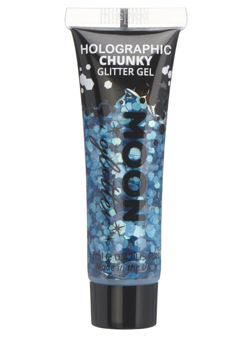 Moon Glitter Holographic Chunky Glitter Gel, Blue