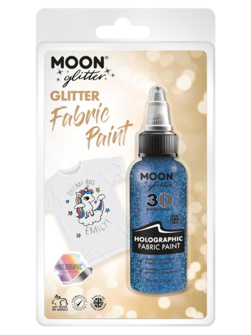 Moon Glitter Holographic Fabric Paint Clamshell, 30ml Costume Make Up Moon Glitter Holographic Fabric Paint Clamshell, 30ml Costume Make Up