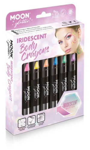 Moon Glitter Iridescent Body Crayons, Assorted