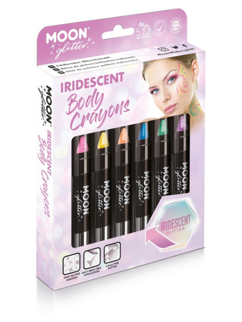 Moon Glitter Iridescent Body Crayons, Assorted