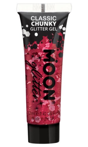 Moon Glitter Classic Chunky Glitter Gel, Red