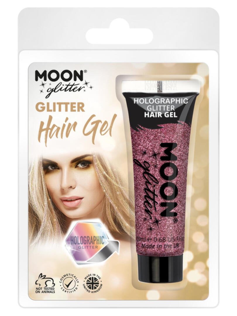 Moon Glitter Holographic Glitter Hair Gel, Pink