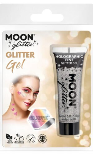 Moon Glitter Holographic Fine Glitter Gel, Silver