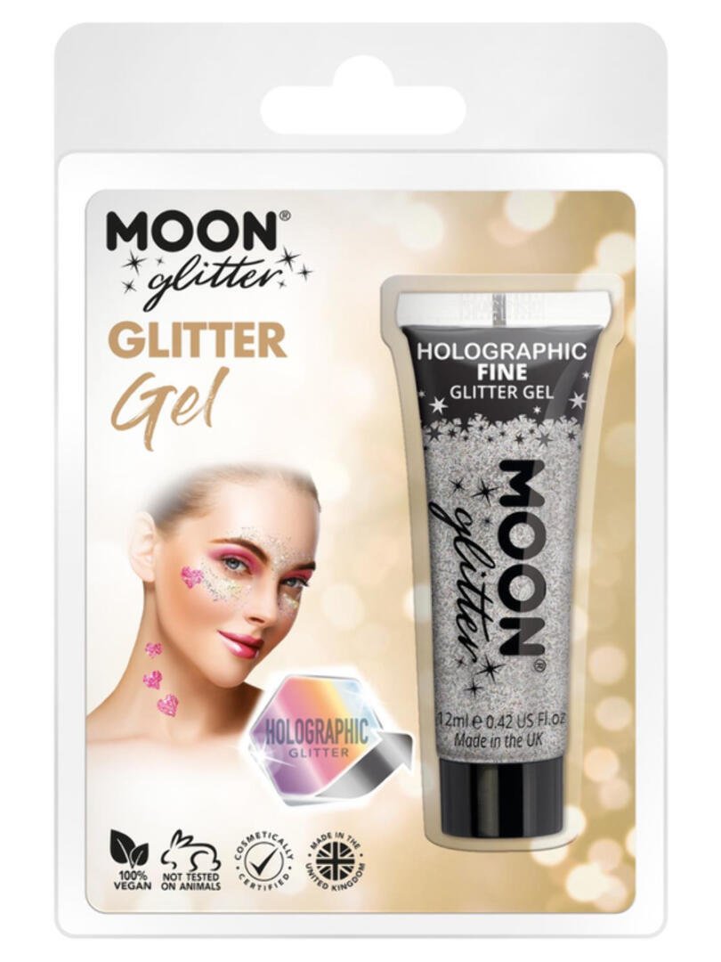 Moon Glitter Holographic Fine Glitter Gel, Silver