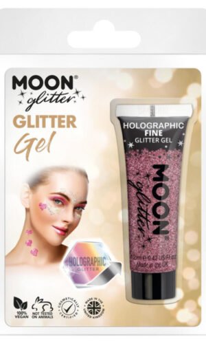 Moon Glitter Holographic Fine Glitter Gel, Pink