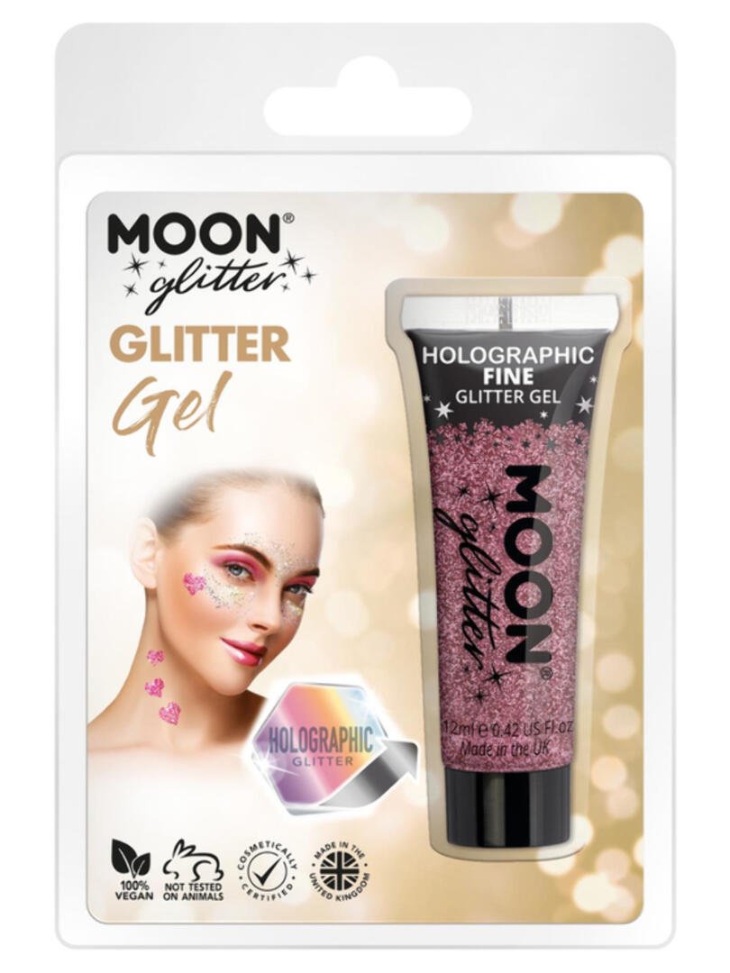 Moon Glitter Holographic Fine Glitter Gel, Pink