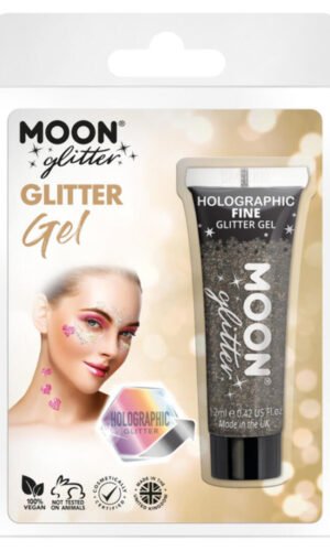 Moon Glitter Holographic Fine Glitter Gel, Black